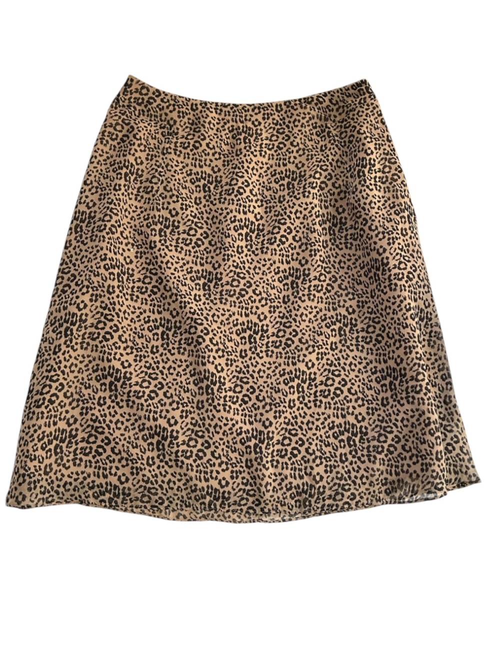 LK Bennett silk Leopard Print A-Line Skirt - Tan & Black 8 NEW
